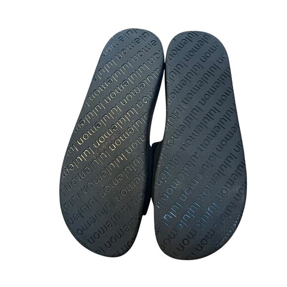 Lululemon Men\'s Restfeel Slide Black Graphite Gray Sandals Workout Gym Size 8 main image 6